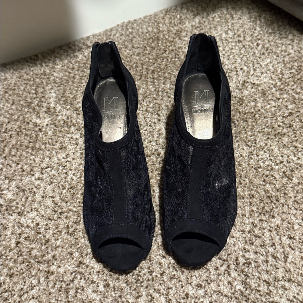 Marc Fisher Black Peep-Toe Heels